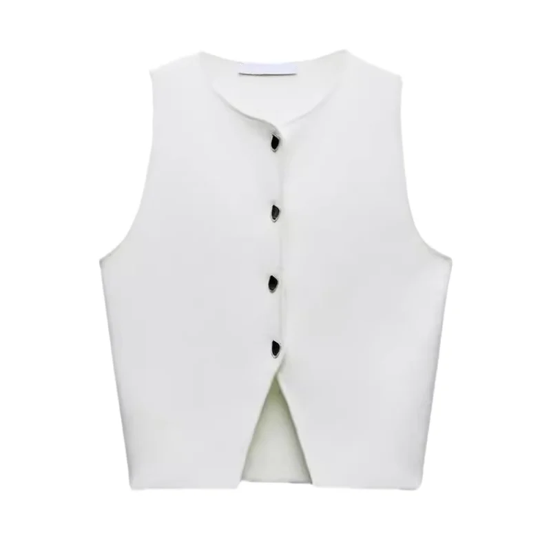 

Women's round Ne Svel Slim Fit Flat Needle Knitted ort Top New Arrival Autumn 2024 Faion Versatile Pure Color