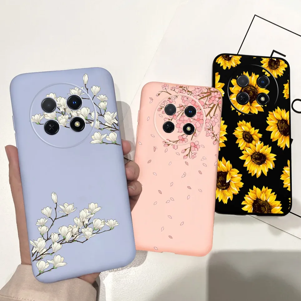 Na pokrycie Huawei nova Y91 Case NovaY91 etui na telefon STG-LX1 STG-LX2 tylna okładka damska moda Daisy kwiat Case cukierki miękkie silikonowe