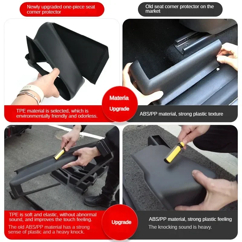 For Tesla Model Y 2021-2024 Under Seat Corner TPE Guard Front Rear Seat Slide Rails Protector Cover Anti-Kick Protection Shell view 6