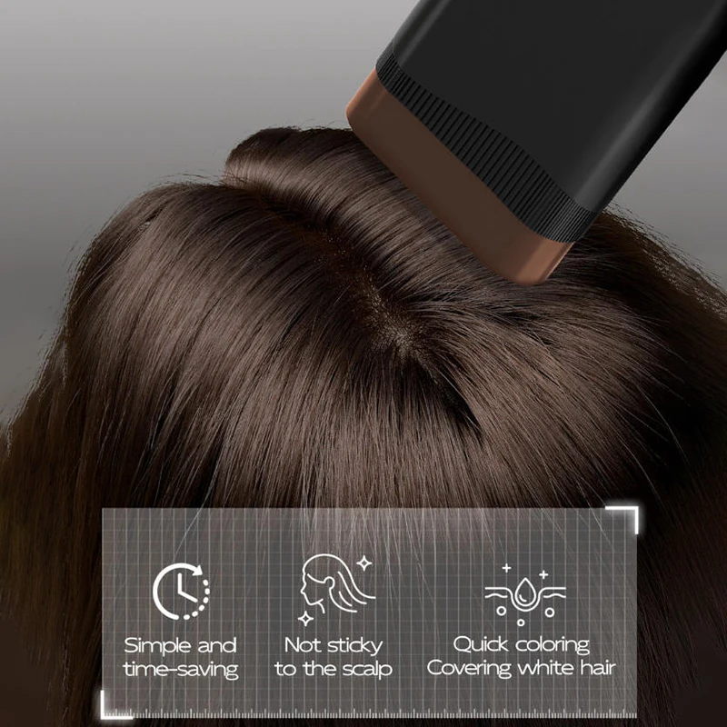 Corrector de canas gris y blanco, cubre instantáneamente la línea del cabello, aplicador de tinte en barra, barra de color para el cabello para hombres y mujeres, cubre rápidamente