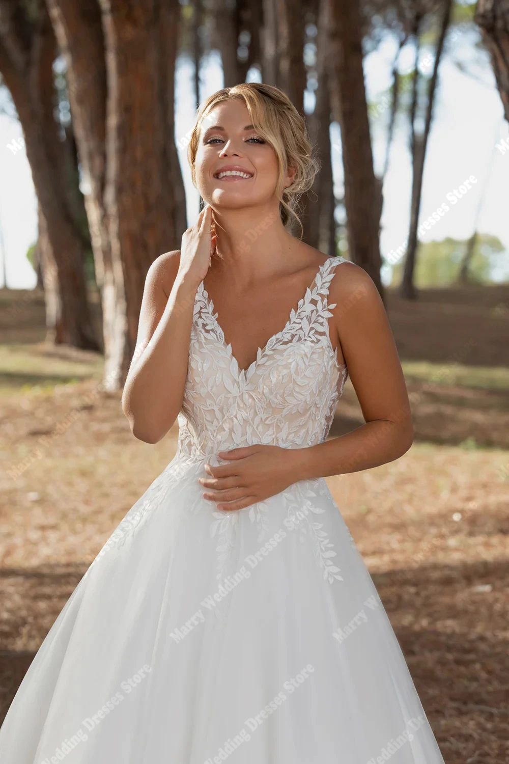 Affascinanti abiti da sposa a-line da donna sexy scollo a V senza maniche in tulle abiti da sposa banchetto di fidanzamento abiti da sposa personalizzati
