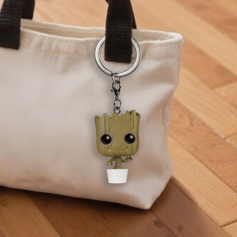Edición genuina FUNKO POP Guardianes de la galaxia Groot llavero Anime decoración de escritorio ornamento modelo juguetes modelo coleccionable