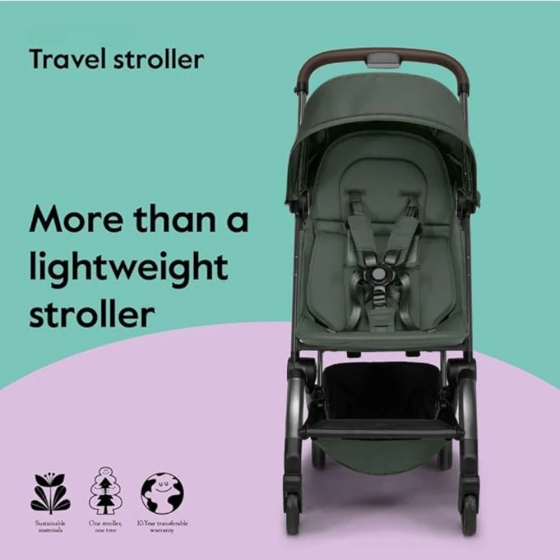 AER+ Lightweight Baby Stroller, Ultra Compact & Portable One-Hand Fold Design - Ergonomic Recline Seat - Infant & Toddler