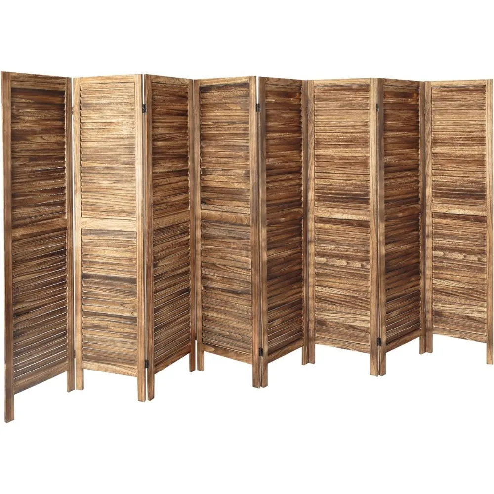 8 Panel Wood Room Divider.Tall Folding Privacy Screen Panels, Panel Reinforced Room Divider Wall, Divider for Room Separation