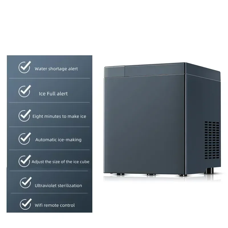 Upgrade Ice Maker Home Mini-dormitory Small Power Commercial Milk Tea Shop Automatic Sterilization Ice Cube Machine
