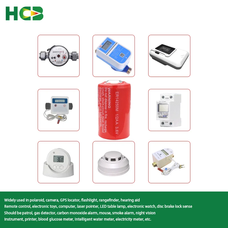 HCB ER14250M Add PH2.0 Plug Disposable Lithium Battery Electronic Tag Temperature Control Smoke Detector Pancreatic Pump
