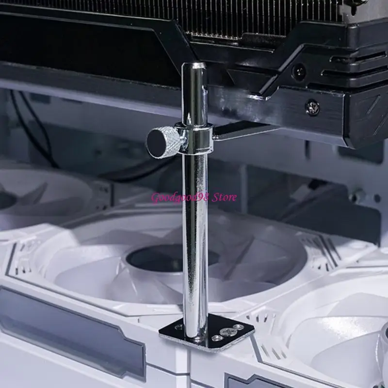 Graphics Card Stand Holder with Adjustable Height and Fan Mount for Enhanceds GPU Stability in PC W8EC