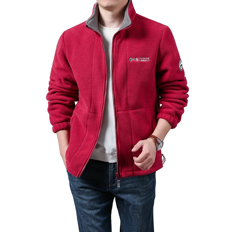 Jaqueta masculina clássica polar exterior de lã, casaco quente com zíper, casaco à prova de frio, casual esportivo, moletom de esqui, inverno, novo