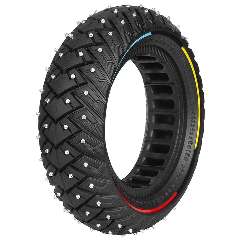 Ulip10x3/255X80(80/65-6) Three-Color Line Wing Pattern Snow Off-Road Solid Tire Belt Anti-Slip Screw-ABAF