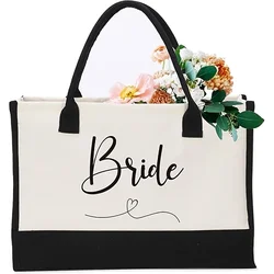 Bride Tote Bag Bride To Be Gift for Wedding Engagement Bachelorette Party Anniversary Travel Hen Party Supplies Decoration Women