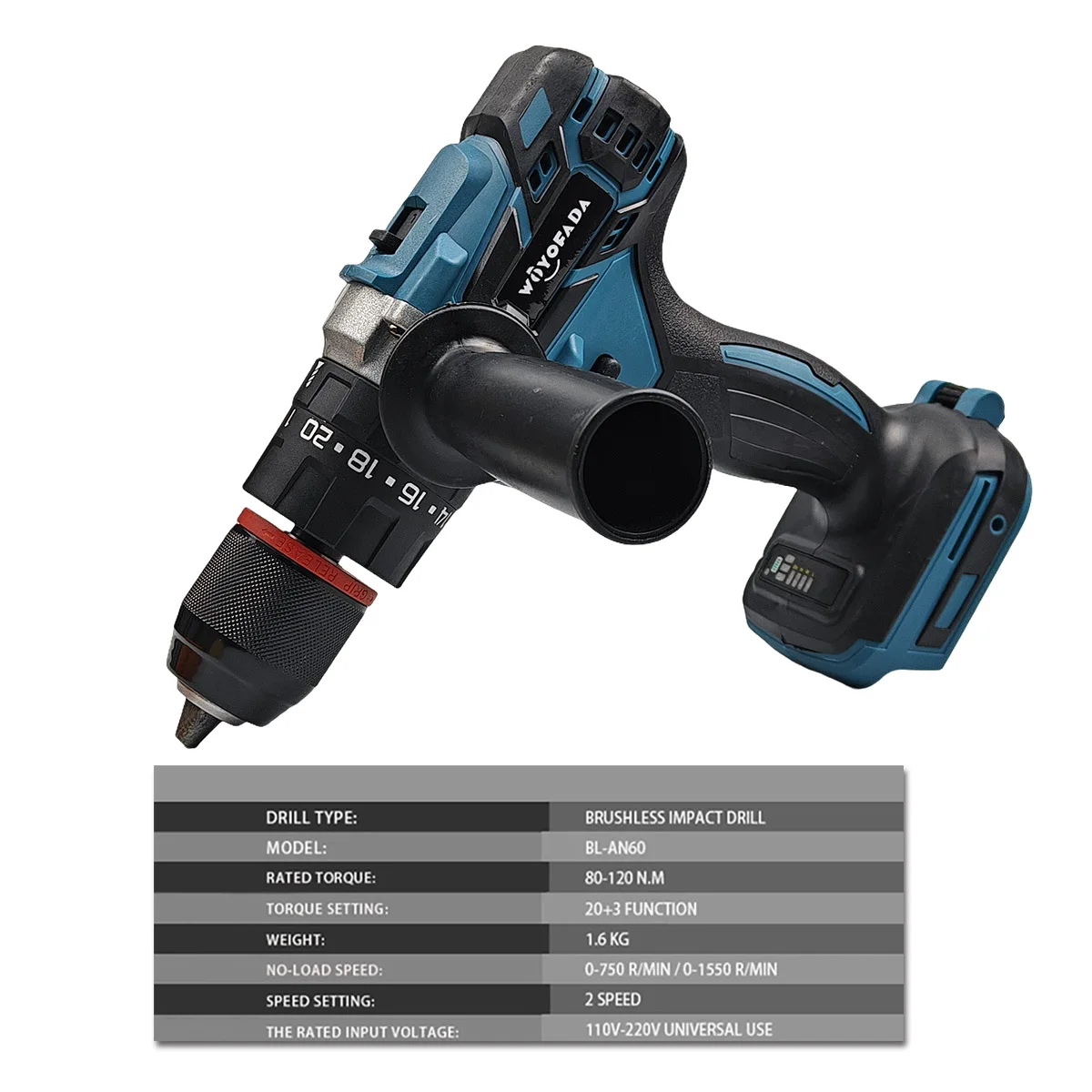 18V 13mm Cordless Brushless Electric screwdriver For Ice Screws Drilling machine Power Tool Drill Driver For Makita 18V Battery