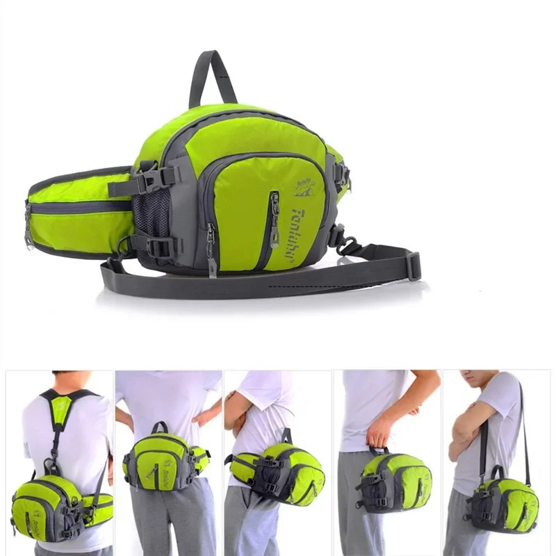 Outdoor Waist Bag Backpack Shoulder with Water Bottle Pockets Hiking Cycling Climbing