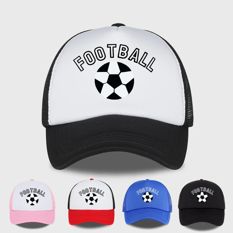 “FOOTBALL” Football-Print Sponge Mesh Cap - Adjustable Unise