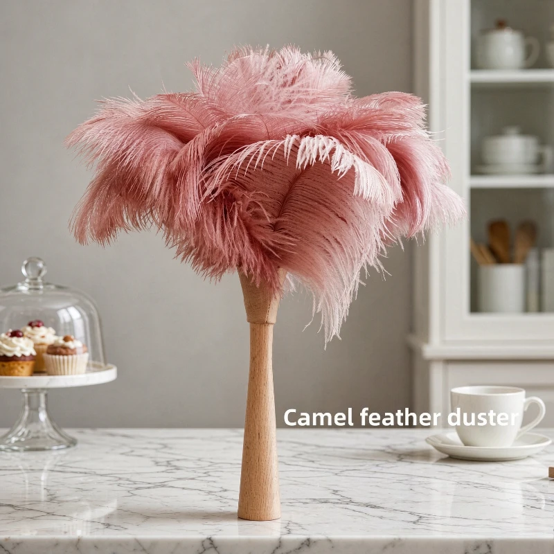 Freestanding Electrostatic Feather Duster Chicken Ostrich Feather Home Dust Cleaner Non Shedding Decorative Stand 먼지떨이
