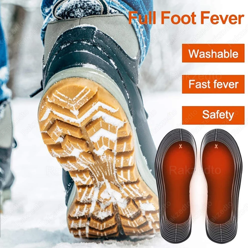 USB Electric Heated Insoles for Sneakers Man Woman Battery Heating Shoe Pad Warm Insoles for Winter Boots Thermal Inner Soles