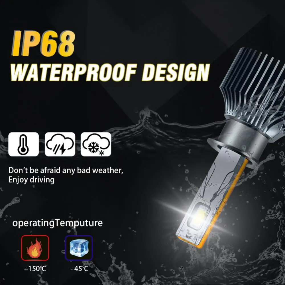 مصابيح إضاءة أمامية ليد فائقة السطوع للسيارة ، صمام ثنائي لموصل كان ، K5C Plus ، H1 ، H7 ، من من من من الخارج ، إلى الخارج ، HB3 ، HB4 ، H4 ، H11 ، 12V