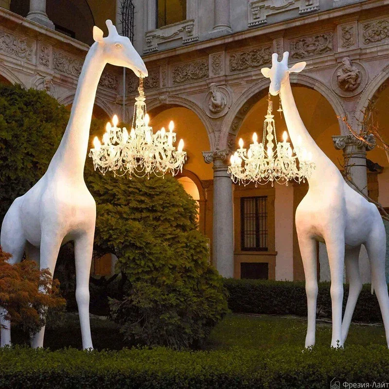 Solar Outdoor Indoor Giraffe Statues Standing Lamp Large Tall Ornament led Giraffe Floor Lamp Garden Living Room Sculpture Lamp