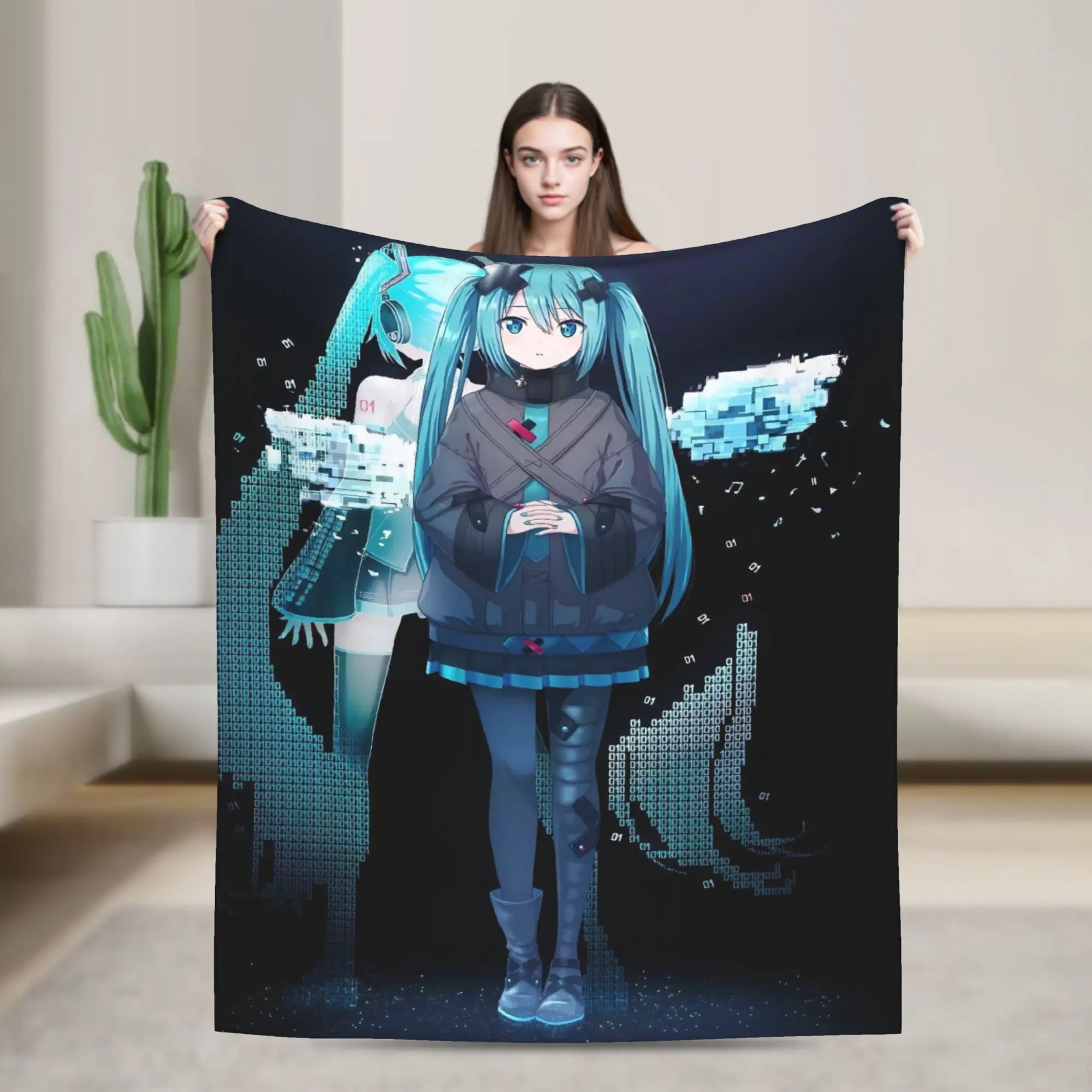 

Одеяло из фильма Hatsune Miku A Miku Who Can't Sing, фланелевое одеяло, домашний диван, портативное легкое покрывало