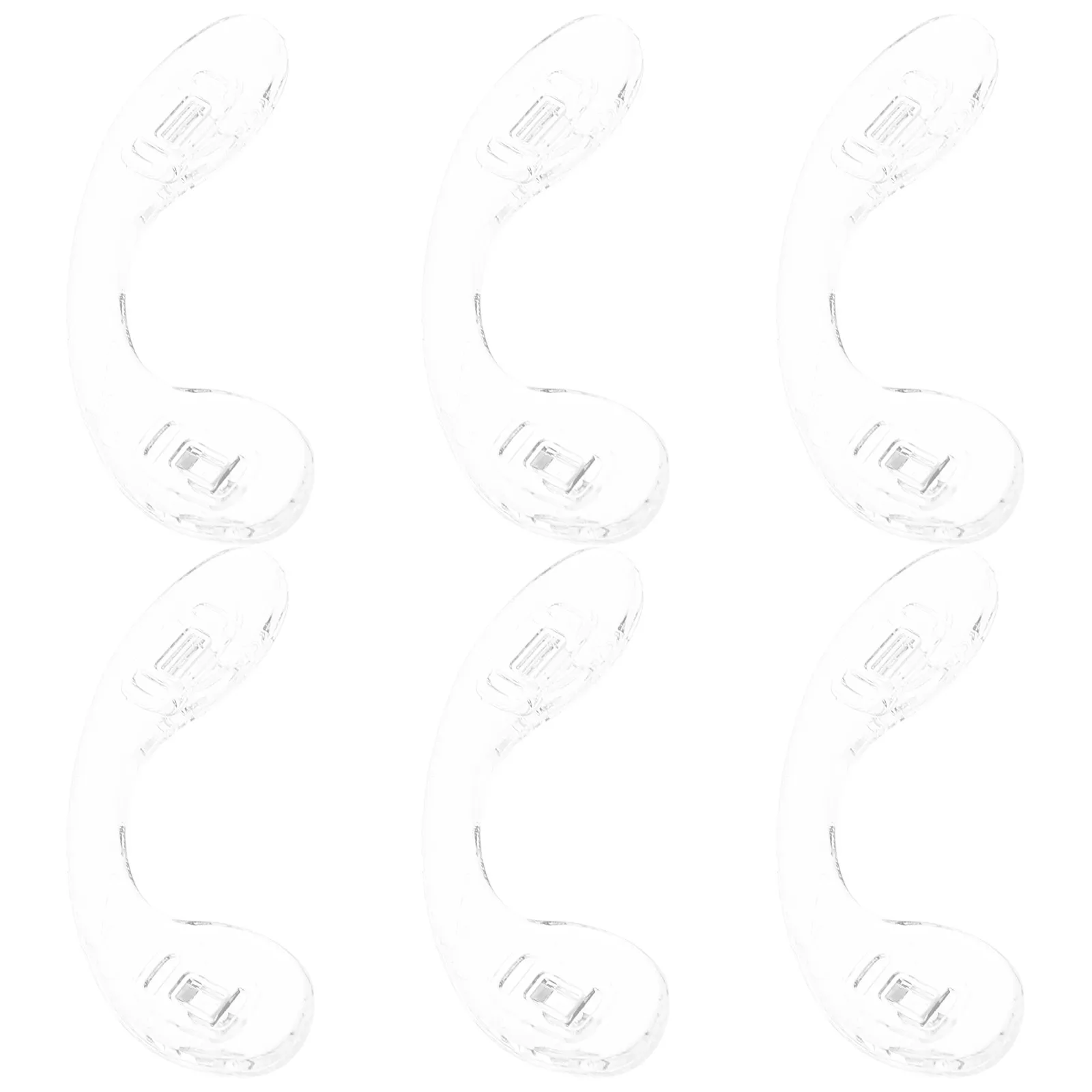 

6 шт. прозрачных силиконовых U-образных накладок для носа, фиксирующих мостик очков, с противоскользящим эффектом и комфортной подушечкой для очков и оправ