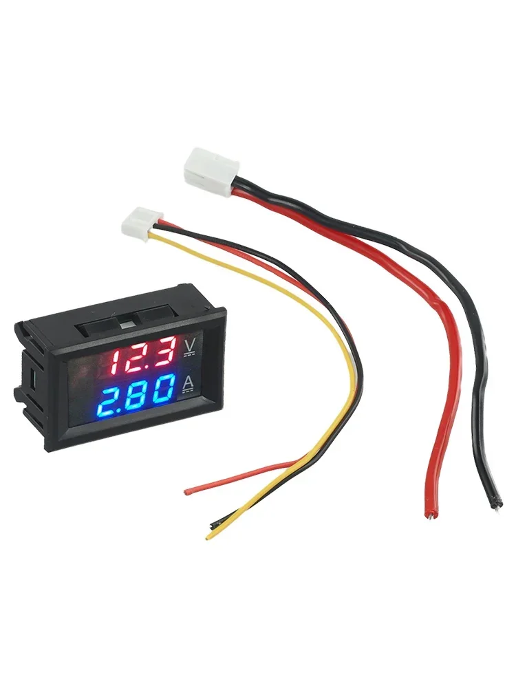 Digital Voltmeter Ammeter DC 100V 10A/50A/100A Amp Voltage Current Meter Tester Dual LED Display Panel With Connect Wires