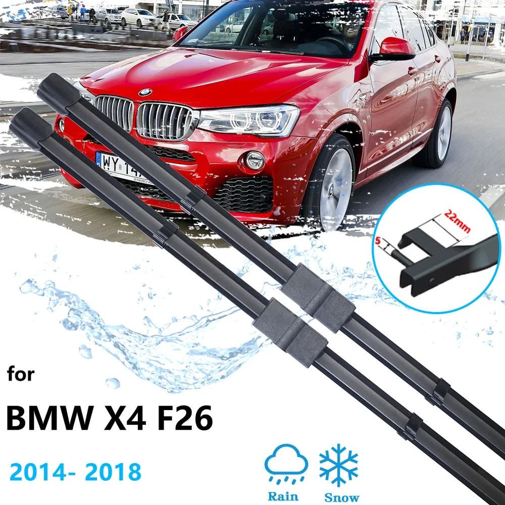 

2x For BMW X4 F26 2014 2015 2016 2017 2018 Wiper Blades Cutter Arms Front Window Windshield Windscreen Auto Cleaning Replacement