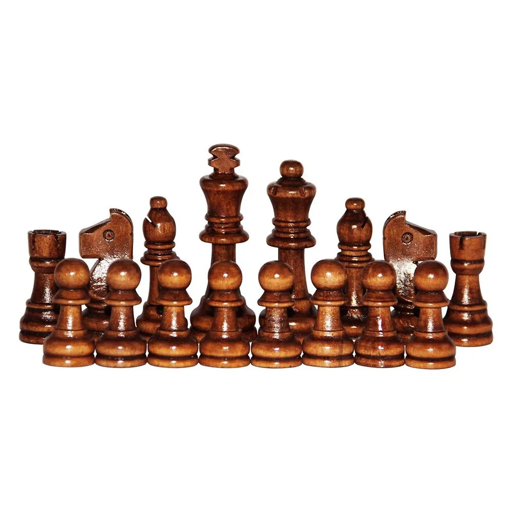 

32PCS 2.2 in Wooden Chess International with Protective Pads Word Chess Set Standard Wooden Chess Game