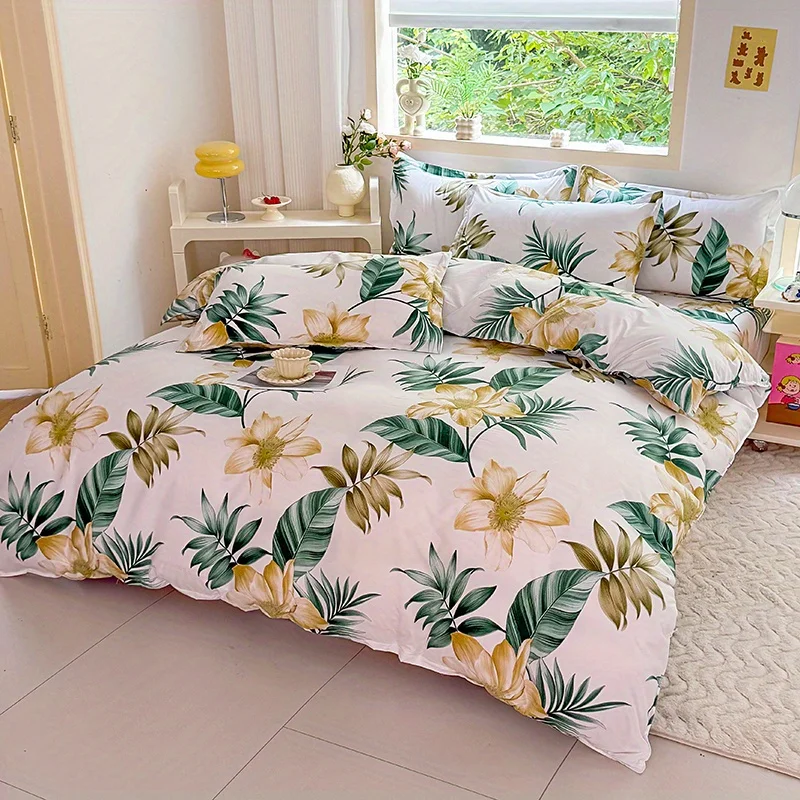 3-Piece Duvet Cover Set with 2 Pillowcases, Zipper Closure, All-Season Comfort , No Duvet Insert