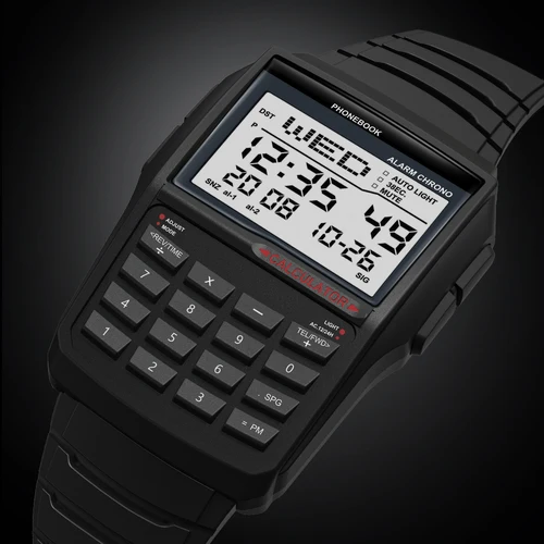 Imagen 2 del producto Reloj con calculadora multifuncional para hombre, reloj electrónico LED de lujo a la moda, reloj deportivo Digital resistente al agua, estilo de ordenador