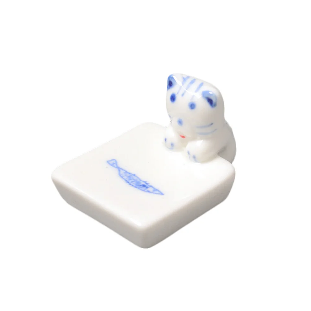 

6Pcs Ceramic Cat Chopstick Rest Holder Cartoon Kitten Design Tableware Spoon Fork Holder Party Gift Chopstick Pillow