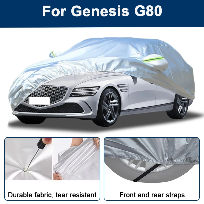 

Outdoor Full Car Cover For Genesis G80 with Reflective Strips Waterproof Snowproof Dustproof UV Protection Auto Accessories
