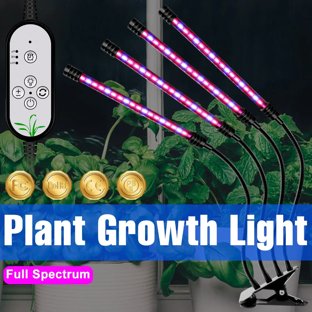 LED Full Spectrum Plant Grow Light 5V USB Greenhouse Tent Vegs Fruits Cultivation Lighting Dimmable Indoor Succulent Fill Lamp