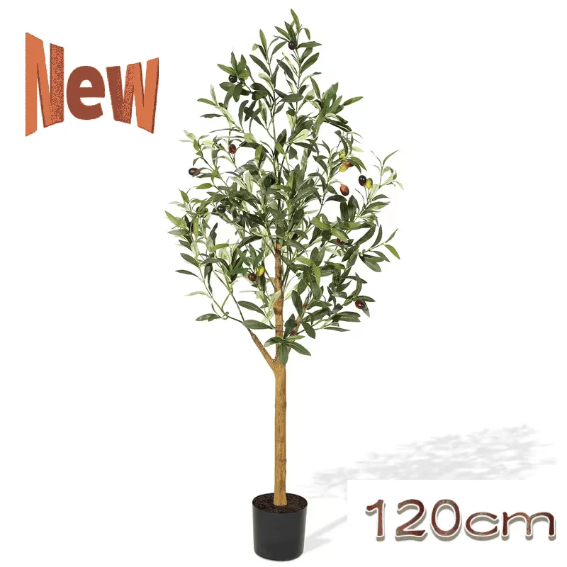 HAUSPROFI Kunstmatige Olijfboom 120/150/180cm - Kunstplanten met houten stam voor woonkamer, kantoordecoratie, lente decoratie
