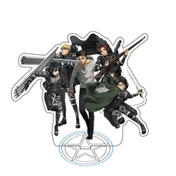 Anime Attack on Titan Figure Standing Sign Double Sided acrilico Stand Model Plate Shingeki no Kyojin Desk Decor regali per amico