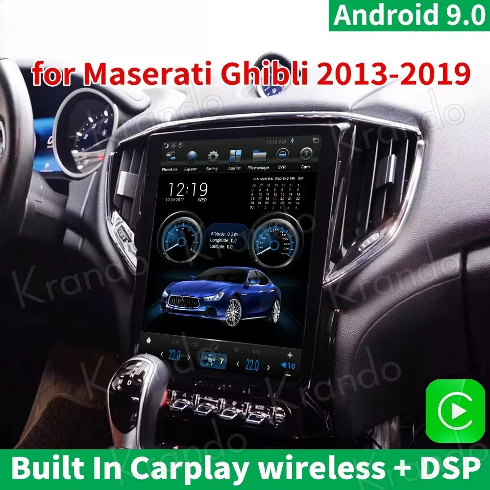 Krando 12.1 Inch Android Multimedia Car Radio for Ghibli 2013 - 2019 Style Auto Stereo Screen Navigation GPS