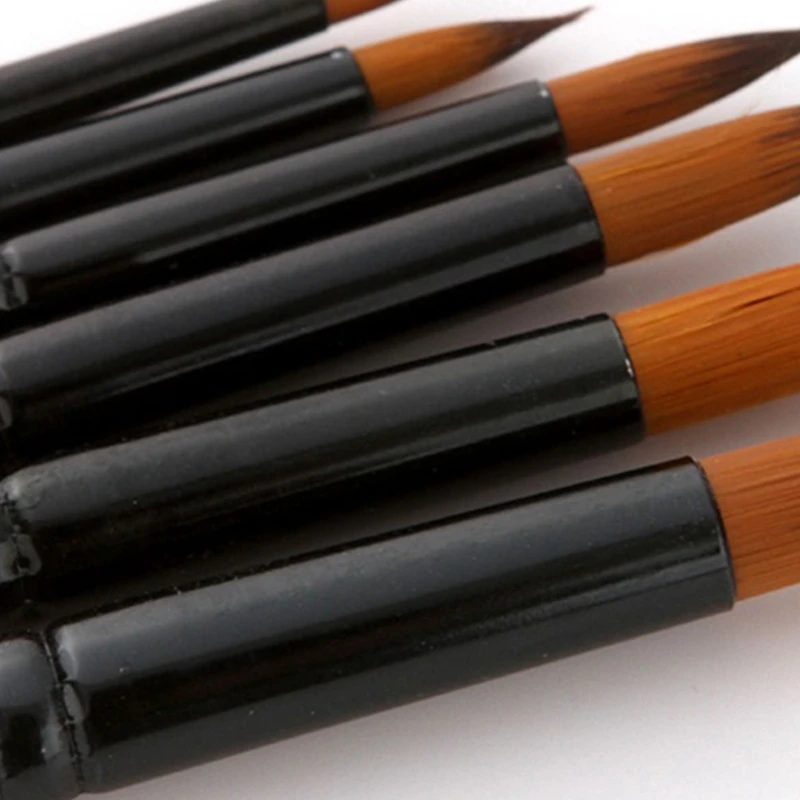 24 قطعة/المجموعة/مجموعة من فرش طلاء الغواش بألوان مائية من النايلون وصوف الشعر لأداة الرسم للطلاب، وفرشاة الطلاء الزيتي والفرش