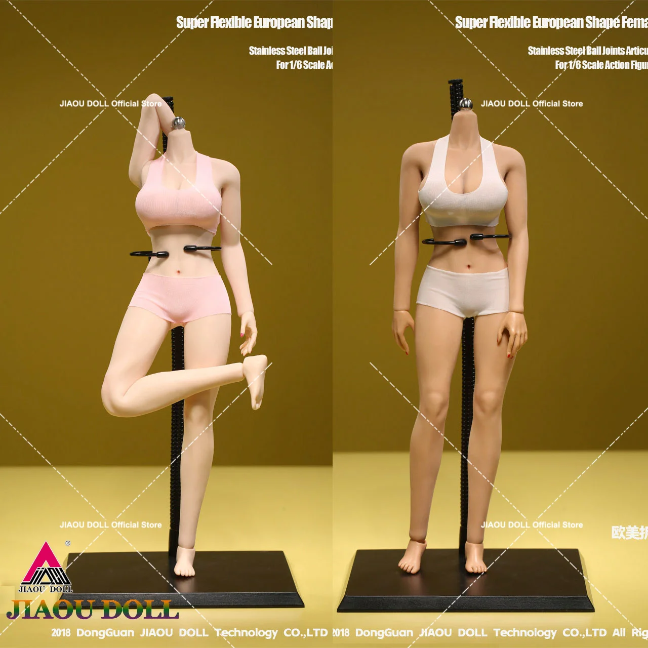 

JIAOU DOLL JOQ-10E 1/6 Female Seamless Body European American 3.0 Big Breast Detachable Foot Flexible 12" Action Figure Body
