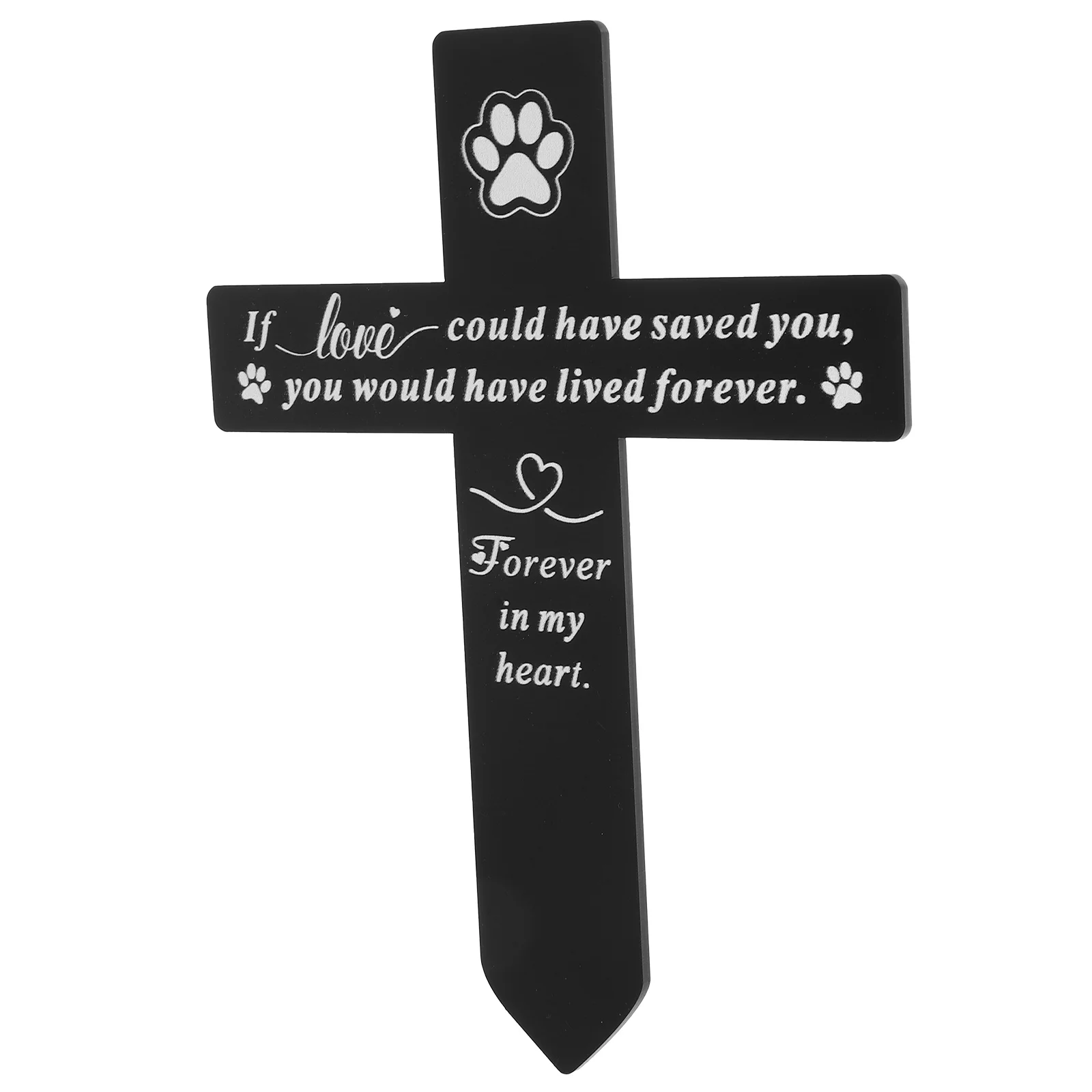 Acrylic Courtyard Garden Commemorative Decorative Insert (b) Cemetery Stake Cross Ground Inserted Ornament Deceased Pet