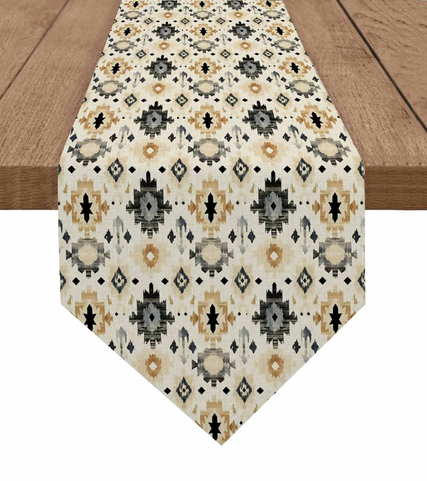 

Ethnic Tribal Geometric Abstract Table Runner Luxury Wedding Decor Tablecloth Holiday Kitchen Dinning Table Runner