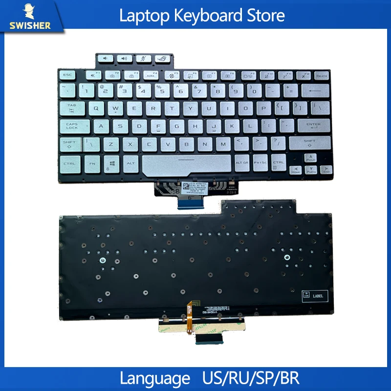 New US For ASUS ROG GA401 GA401QC GA401QE GA401QH GA401QM GA401IHR Backlit Silver English Laptop Keyboard