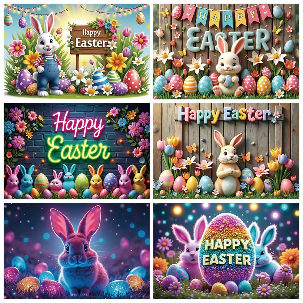 MOON.QG Easter Garden Photography Background Rabbit Butterfly Wooden Board Photozone Backdrop Baby Photo Studio Photobooth Props