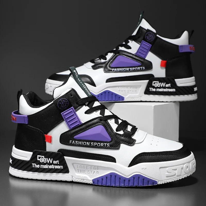 

Мужская спортивная обувь с высоким берцем, четыре сезона, уличные повседневные дышащие кроссовки, модные нескользящие кроссовки на толстой подошве