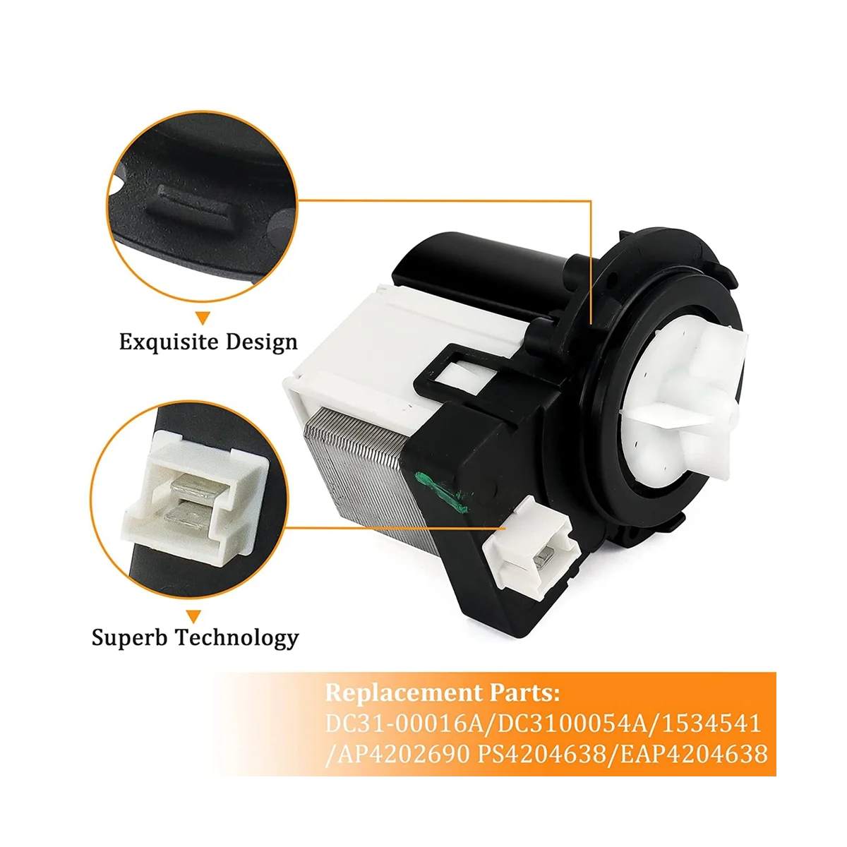 DC31-00054A Washer Drain Pump Motor for Washing Machine Drain Pump Motor Parts Ken-More Washing Machine