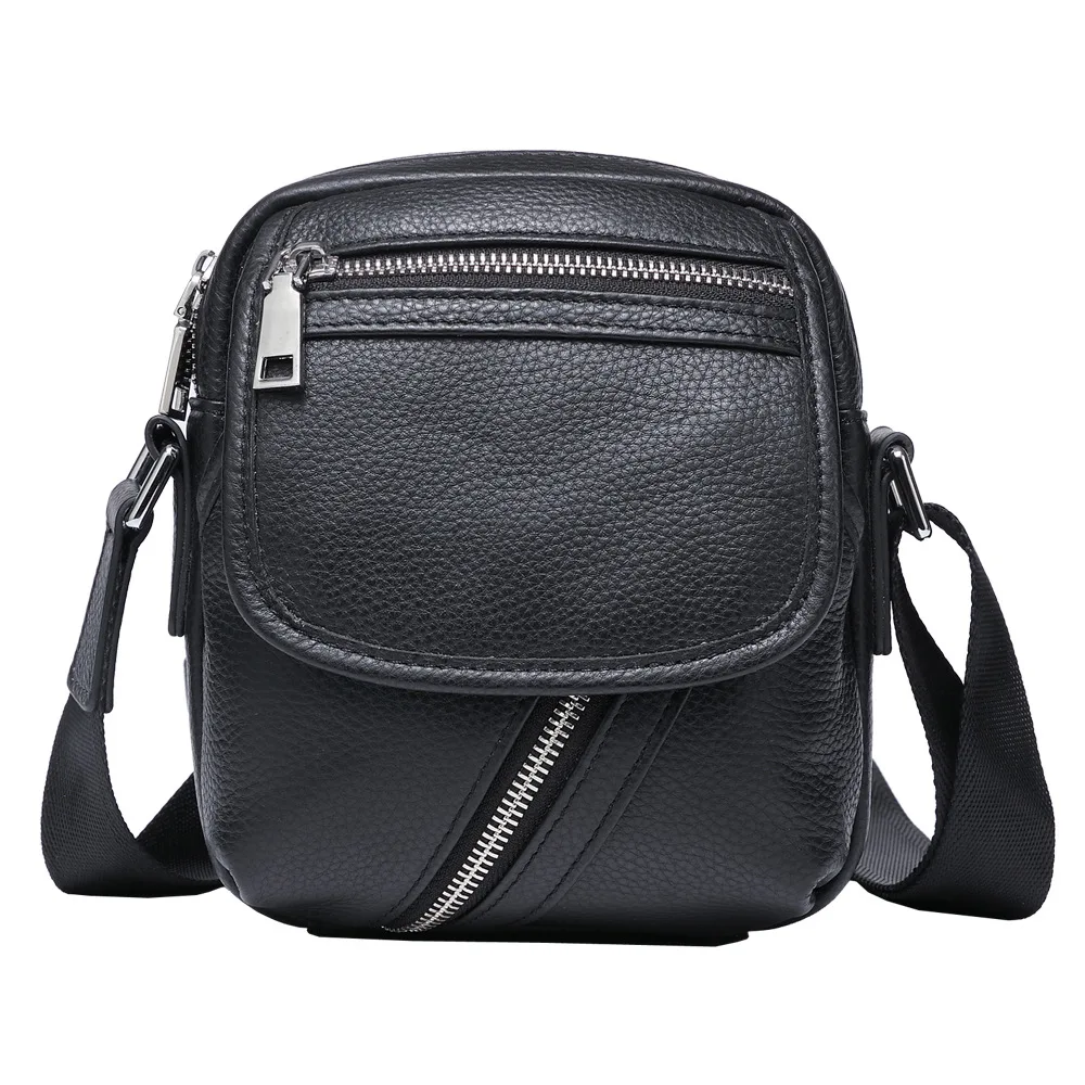 Fashion Crossbody Bag New Genuine Messenger Bag Leather Casual Fashion Single Shoulder Top Layer Cowhide Crossbody Small Men's