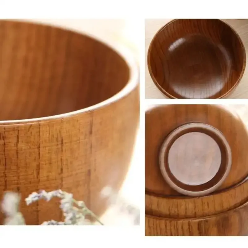 Handmade Japanese Style Wood Bowl Set Salad High Quality Durable Eco Friendly Safe Wooden