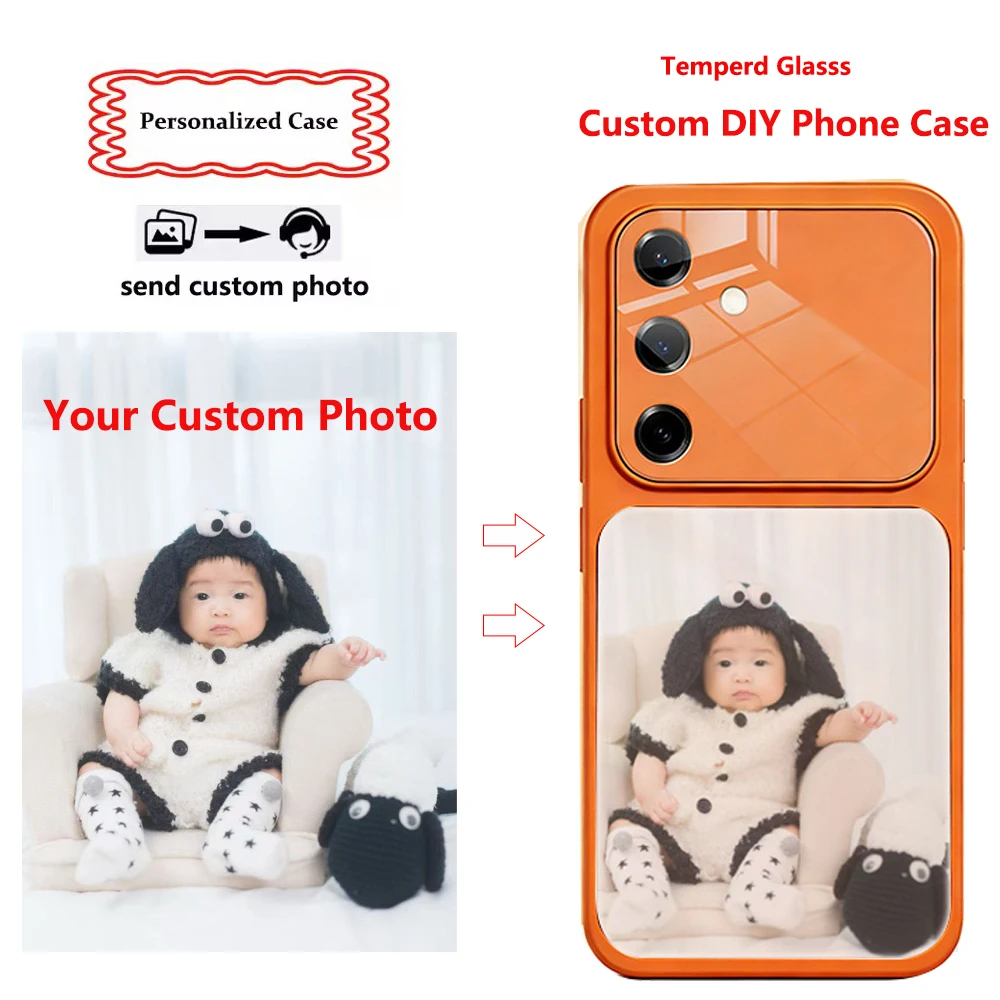 DIY Large Camera Temperd Glass Case for Samsung Galaxy S26 S25 S24 S23 S22 Plus Ultra S21 FE Custom Family Photo UV Print Cover