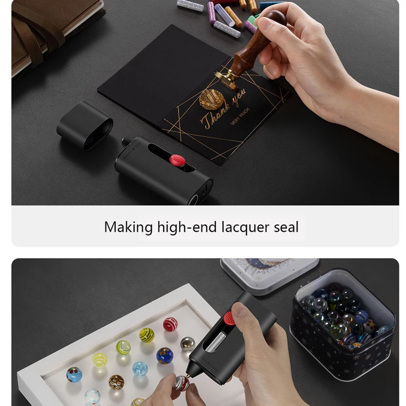 Wowstick Rechargeable Hot Glue Pen 2000mAh USB‑C Charging Cordless Hot Melt Gluer Compact Wireless Glue Gun