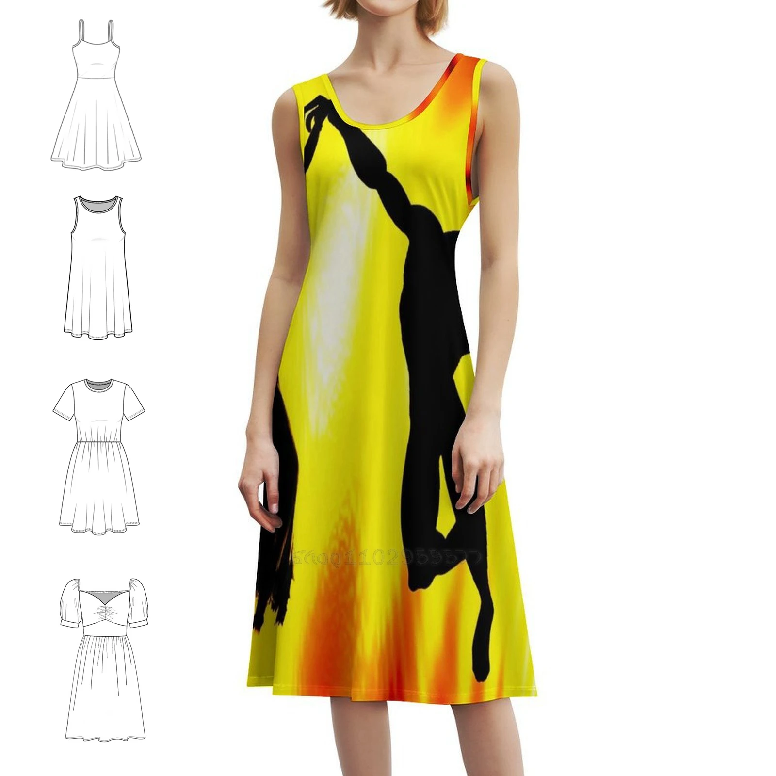 Dancing With The Devil Korean Style Dress For Women Elegant Casual Dress For Party Or Daily Wear Trees Spectacular Forest