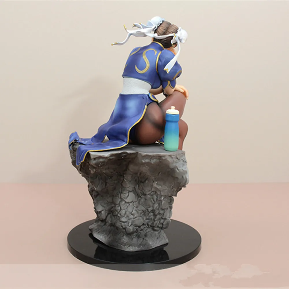 شارع مقاتلة تشون لي أنيمي الشكل الجلوس الموقف 25 سنتيمتر تشون لي الشكل جمع نماذج بولي كلوريد الفينيل تمثال اللعب الهدايا ﻿