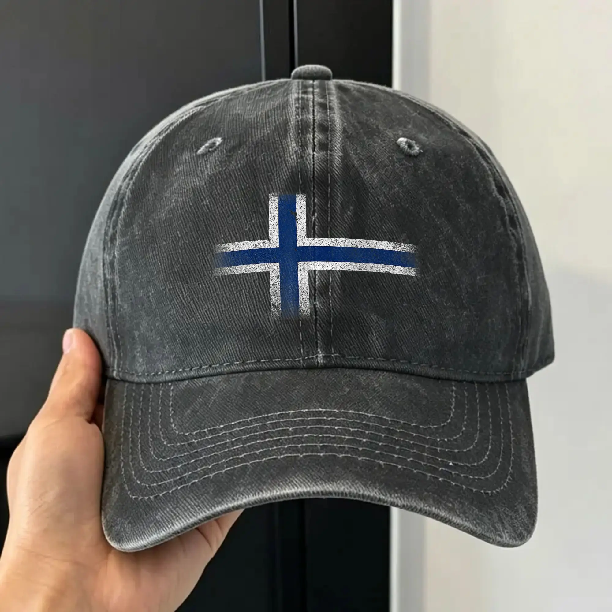 Summer Norway Flag Distressed Nordic Red White Blue Symbol Baseball Cap Sun Washed Trucker Hat Female Male Snapback Cap