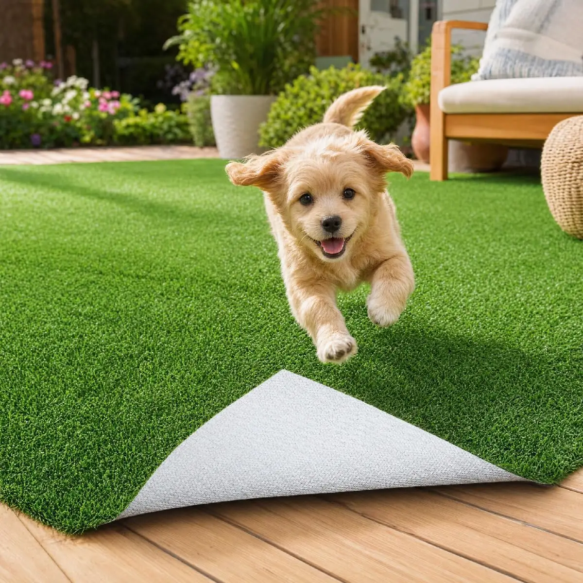 Artificial Grass 7x15 Ft, Fake Grass Turf with Non-Slip TPR Rubber Backing, Indoor Outdoor Grass Mat for Balcony, Patio, Pets, P